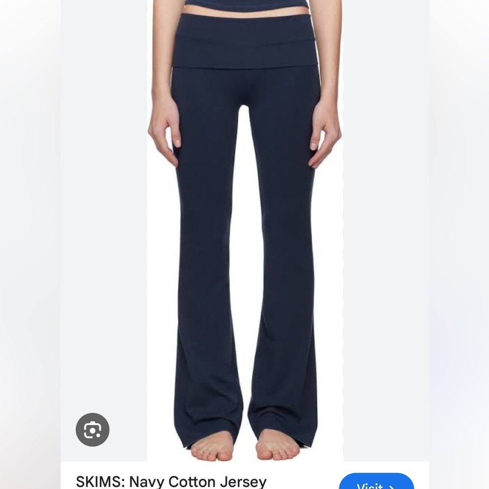 SKIMS Cotton Jersey Flare Pants Women's Navy Flared Pants